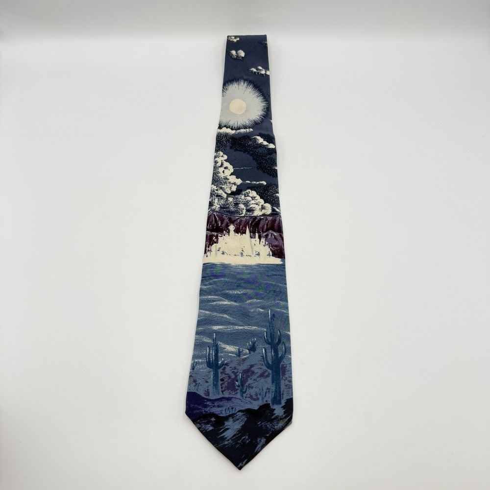 Vintage Liberty of London Tie Desert Scene Cactus Fantasy Landscape Psychedelic